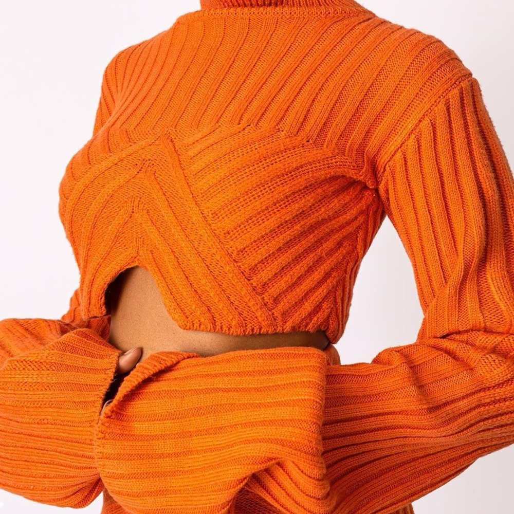 *SOLD on Depop* Hanifa Orange Cropped Sweater